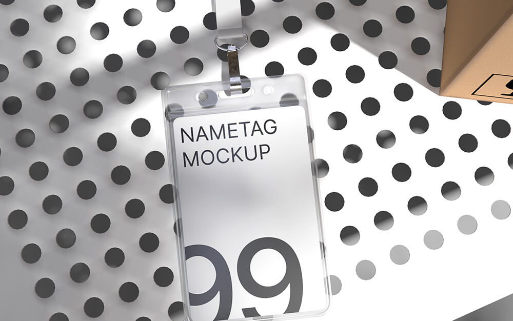 Modern nametag 99 with lanyard (Demo)